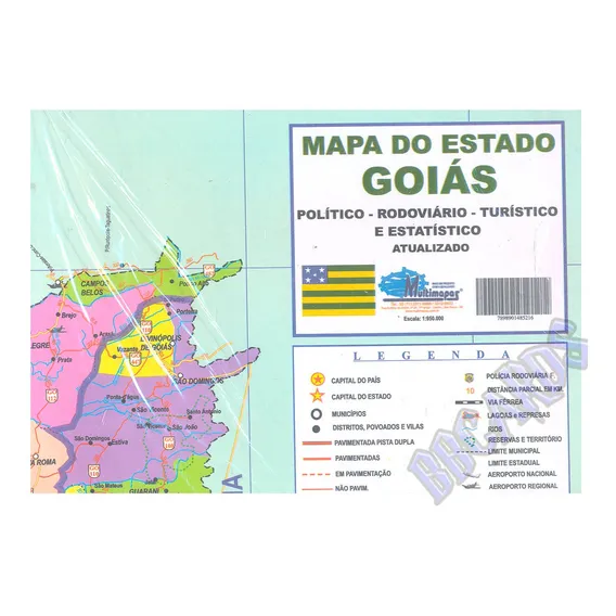 Mapa Do Estado Goiás PolÃtico Rodoviário TurÃstico Gigante Foto 1