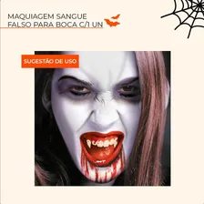Maquiagem Sangue Falso Para Halloween Boca 1,5x3x9,5cm 1un Foto mini 3