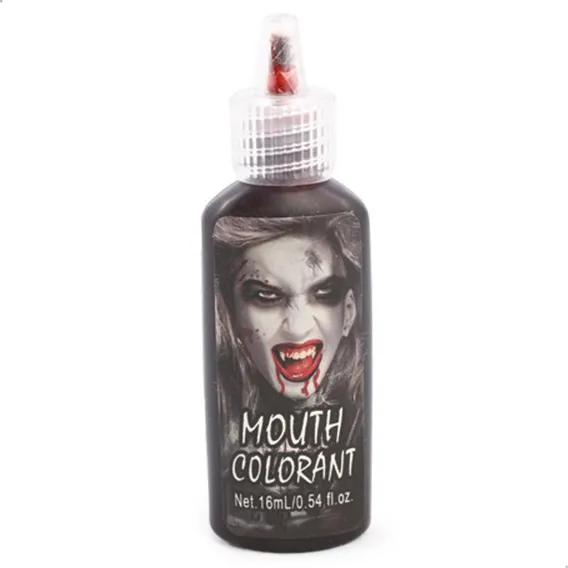 Maquiagem Sangue Falso Para Halloween Boca 1,5x3x9,5cm 1un Foto 1