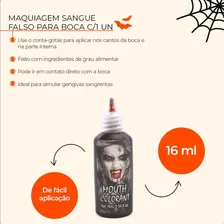 Maquiagem Sangue Falso Para Halloween Boca 1,5x3x9,5cm 1un Foto mini 2