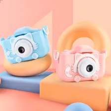 Maquina Câmera Fotográfica Infantil Gatinho Tira Foto Azul Foto mini 4