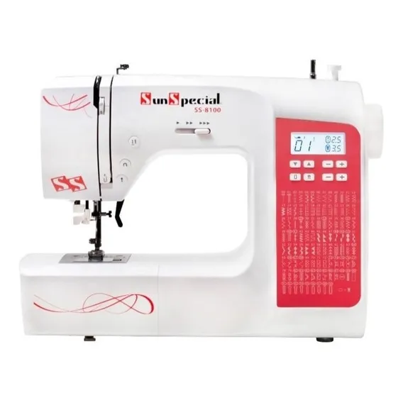 Máquina Costura Doméstica Sun Special Eletrônica 100 Pontos Cor Vermelho 110v/220v Foto 1