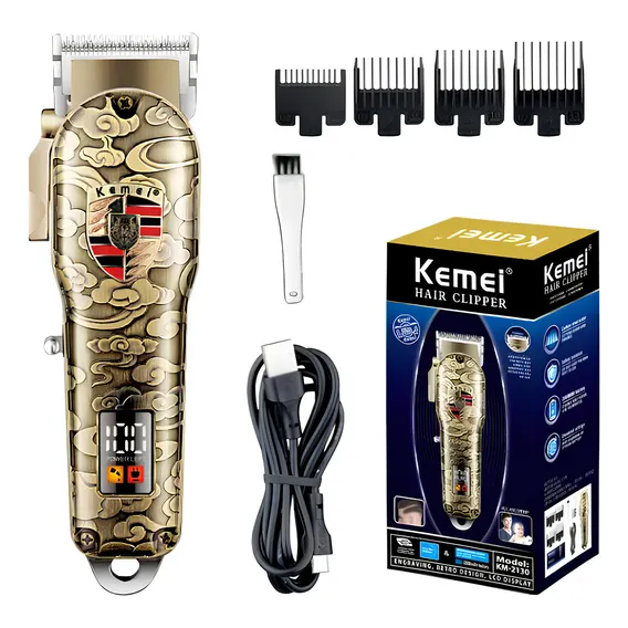 Maquina de cortar cabelo Profissional Maquina de barbear Maquina de acabamento Maquina de cabelereiro Maquina de pezinho Maquininha de cortar Cabelo 110V 220V VTR ELETRONICS NewPorsheMain VTR-9919 Foto 1