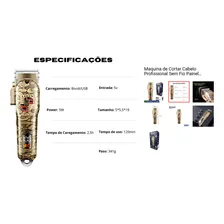 Maquina de cortar cabelo Profissional Maquina de barbear Maquina de acabamento Maquina de cabelereiro Maquina de pezinho Maquininha de cortar Cabelo VTR ELETRONICS NewPorsheMain VTR-9919 Foto mini 4