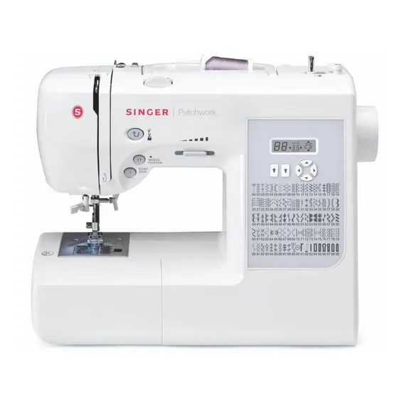 Máquina de costura reta Singer Patchwork 7285 portátil - branco/cinza 127V Foto 1
