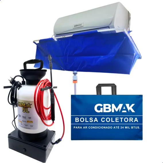 Máquina De Limpeza Gbmak 5 Litros 100psi Bivolt Automática Para Ar Condicionado + Coletor Com Bolsa Gbmak Para Limpeza De Ar Condicionado 7k A 24k Btus Foto 1