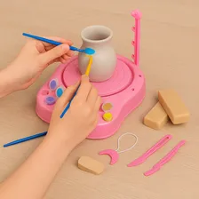 Maquina De Modelar Ceramica Brinquedo C/ Acessorios Foto mini  3