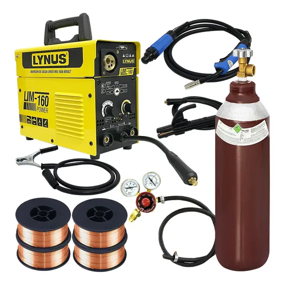 Máquina De Solda Inversora Lim160 Casco Cilindro 7l Mistura Lynus Foto 1