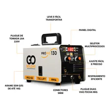 Maquina De Solda Pro Mig Sem Gás Tig Eletrodo 130a Go Soldas Foto mini  3