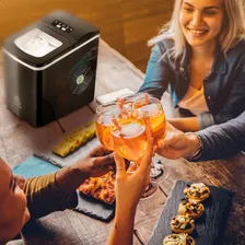 Máquina Gelo Elétrica Cubo Portátil 2 Litros Rápido 12kg Dia Cor Preto 110v Foto mini  3