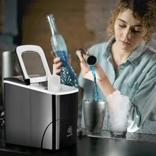 Máquina Gelo Elétrica Cubo Portátil 2 Litros Rápido 12kg Dia Cor Preto 110v Foto mini  2