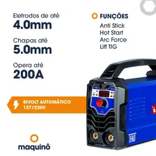 Máquina Inversora de Solda Boxer 200A Flama201 Bivolt Foto mini  3