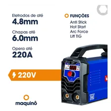 Máquina Inversora De Solda Flama221 220A Eletrodo Boxer 220V Foto mini  3