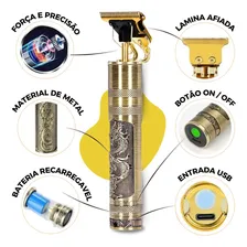 Maquina Maquininha De Cortar Cabelo Barbear Acabamento Profissional Foto mini 2