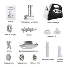Máquina Moer Carne Funil Linguiça Econômico Moedor Elétrico Foto mini 4
