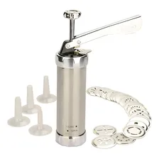 Máquina P/ Biscoito Biscoiteira/ Decoração Bolo Cookie Press Cor Prateado Foto mini 1