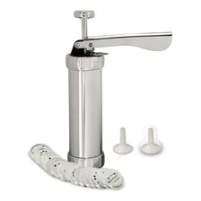 Maquina P/ Biscoito Manual 20 Moldes Verona 21x15,5 Cm 2520 Cor Prata Foto  mini 1