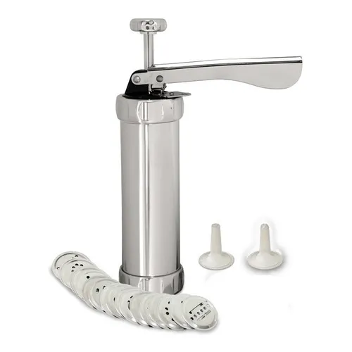 Maquina P/ Biscoito Manual 20 Moldes Verona 21x15,5 Cm 2520 Cor Prata Foto 1