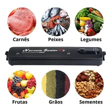 Máquina Seladora Vácuo Portátil Alimentos Domestica Embalar Foto mini  3