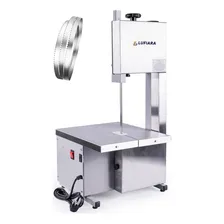 Máquina Serra Fita De Bancada + Serra Extra - Bivolt - Para Cortar Carne Osso Peixe Congelados - Para Açougue Mercearia - Inox - Marca Lufiara Foto mini 1