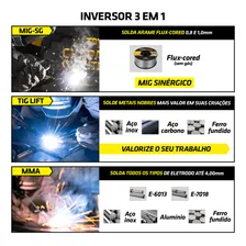 Maquina Solda Inversora Mig 160 Sem Gás 3 Em 1 Tig Mma Arame 220v Super Tork Foto mini  3
