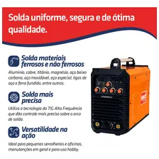 Máquina Solda Inversora Tig Aluminio 200a 220v Intechmachine Cor Laranja Foto mini  2