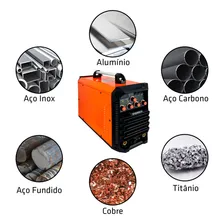 Máquina Solda Inversora Tig Aluminio 200a 220v Intechmachine Cor Laranja Foto mini  3