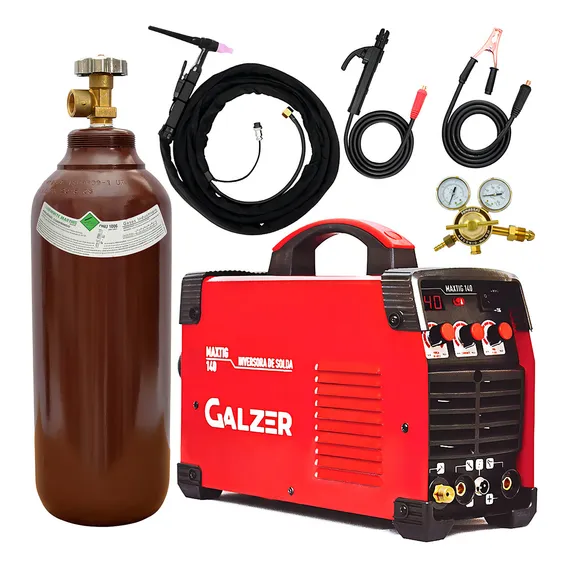 Máquina Solda Tig Mma Galzer Max Tig 140a 220v Completa Gz6 Foto 1