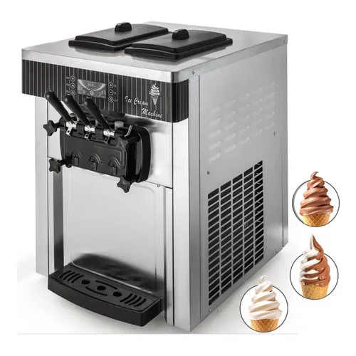 Maquina sorvete expresso italiana inox 3 sabores sorveteria 220V Sorvety YKF-8218T Foto 1