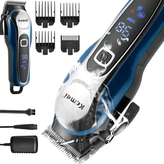 Maquininha Cabelo Barba Profissional Cortador Recarregável Foto 1