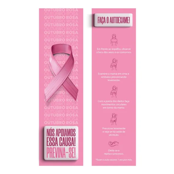 Marca Páginas Lembrancinha Outubro Rosa - Clientes - 25 Unid Lisa Foto 1