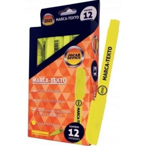 Marca Texto Amarelo Caixa Com 12 - Jocar Office Foto 1
