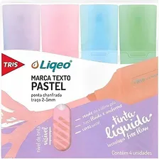 Marca Texto Liqeo Tris Pastel - Kit Com 4 Unidades Foto mini 1