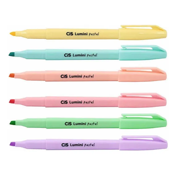 Marca Texto Luminoso Lumini Pastel 6 Cores Foto 1
