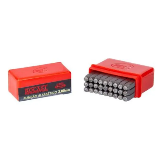 Marcador Alfabeto 3mm 27 Peças Pino/ Punção/marcação Rocast Foto 1