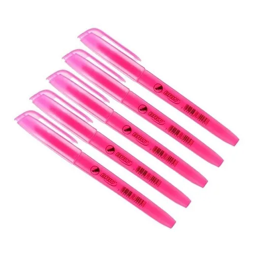 Marcador De Texto Rosa Fluorescente Chanfrado Brw 12un Foto 1