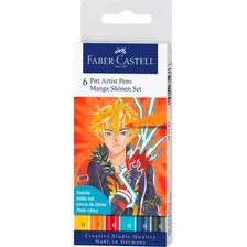 Marcador Faber Castell Pitt Manga Shonen X6 Marcadores Brush Foto mini 1