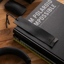 Marcador Página Livro Aveiro Couro LegĂtimo Cor Preto Foto mini 4