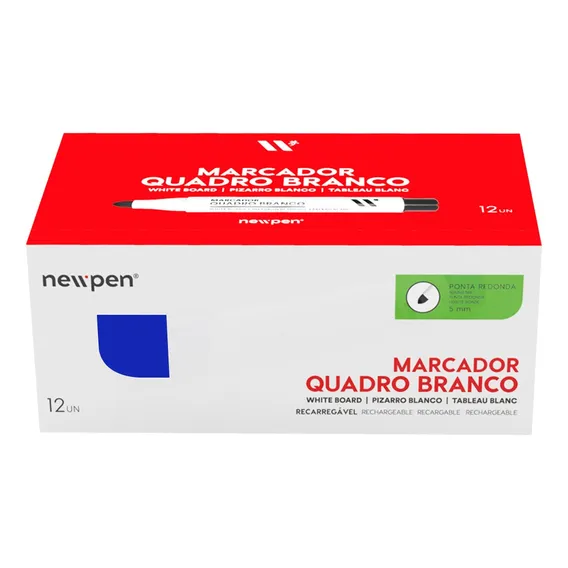 Marcador Quadro Branco Newpen Marcador Quadro Branco De Ponta Redonda X Unidade X 12 Foto 1