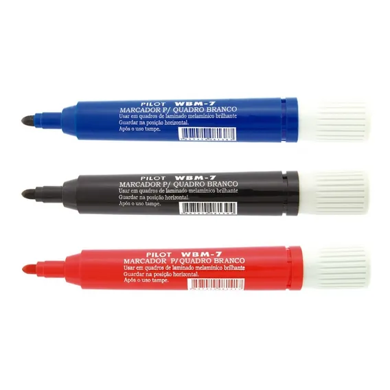 Marcador Quadro Branco Recarregável Pilot Wbm-7 Kit 3 Cores Foto 1