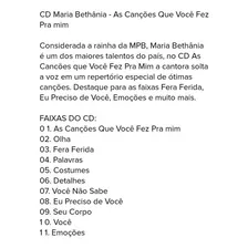 Maria Bethania - As CançÔes Que VocĂȘ Fez Pra Mim- Lacrado Foto mini 3