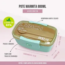 Marmita Ecológica De 800  Com Divisória Jacki Design Verde Foto mini 4