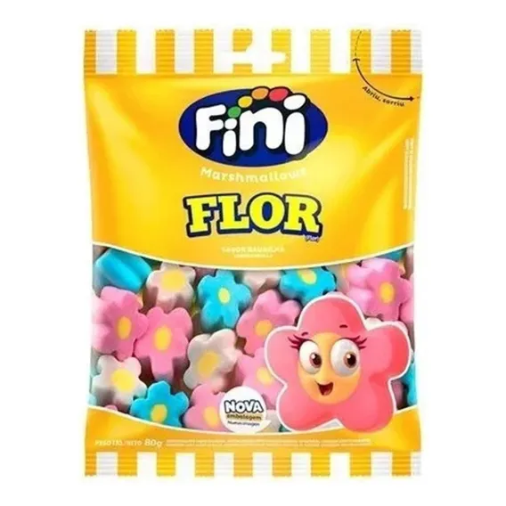 Marshmallows Fini Flor 80g - Sabor Baunilha Foto 1