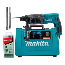 Martelete Combinado Hr 2470 Ponteira+talhadeira+broca Makita Cor Azul 220V Foto mini 3