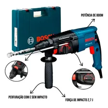 Martelete Perfurador Rompedor 800w 2,7j - Gbh2-26dre Bosch 110v Foto mini 1