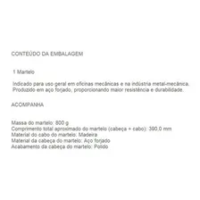 Martelo Bola 800 Gramas Com Cabo Em Madeira Sparta 1020455 Foto mini 3