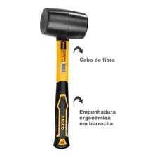 Martelo Borracha 450g Com Cabo Fibra Emborrachado Ingco Foto mini 2