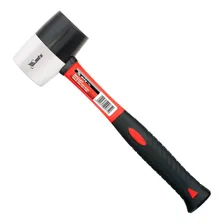Martelo Borracha Preto E Branco Com Cabo Em Fibra 680g - Mtx Foto  mini 1