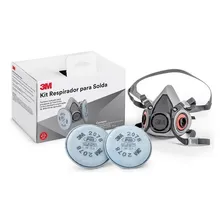 Máscara 3m Respirador 6200 Kit Solda Com 2 Filtros Pff2 2078 Foto mini  2