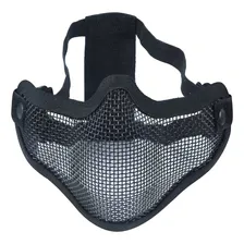 Máscara Airsoft Proteção Meia Face Ntk Contak Metal Preta Foto mini 1